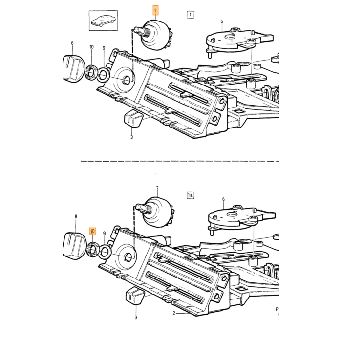 Pulsante di Controllo Volvo per Equipaggiamento Veicolo: per veicoli con aria condizionata, numero di parte Volvo 1323746