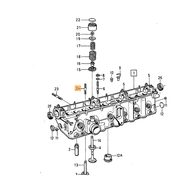 Volvo perno del cilindro testa Diesel D24 motore 41876 Volvo pezzo nr 1328034