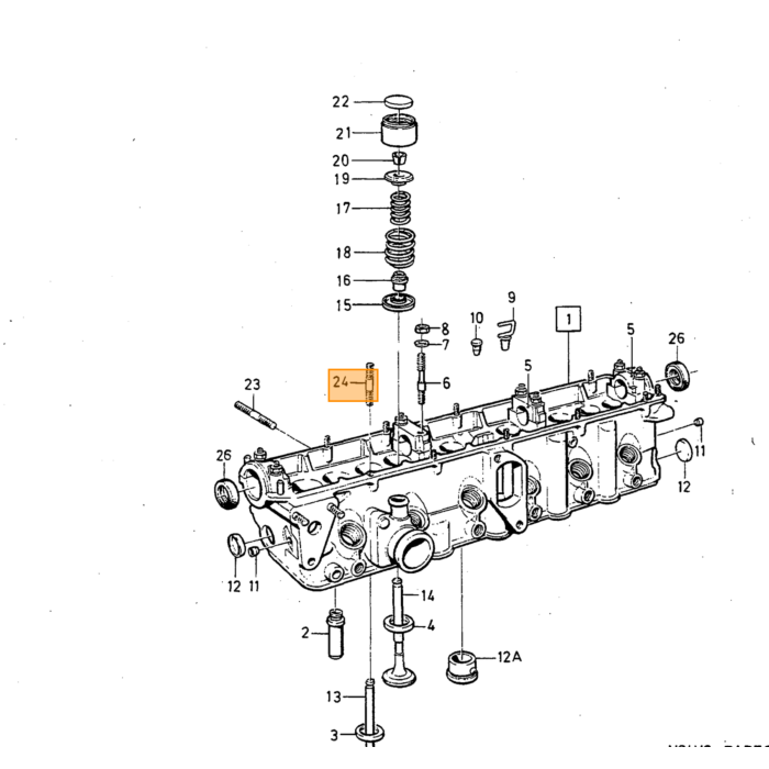 Volvo perno del cilindro testa Diesel D24 motore 41876 Volvo pezzo nr 1328034
