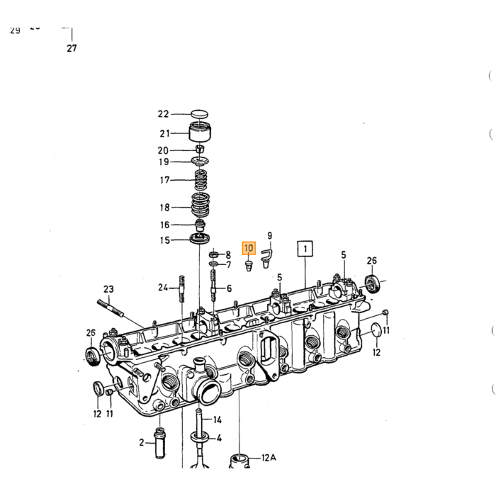 Copertura della valvola Volvo, pezzo di ricambio Volvo nr 1328160