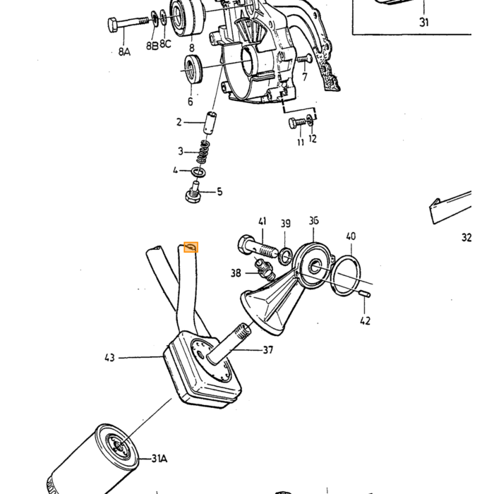 Volvo Guarnizione radiatore olio Volvo 700 850 900 S70 V Volvo ricambi no 1328232