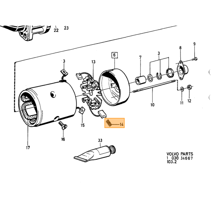 Motore di avviamento Volvo per Volvo diesel 240 940 1328392 V40 OEM riferimento 1257939 1328392 3544627 5002050 5003708  Pezzo Volvo nr 1328392