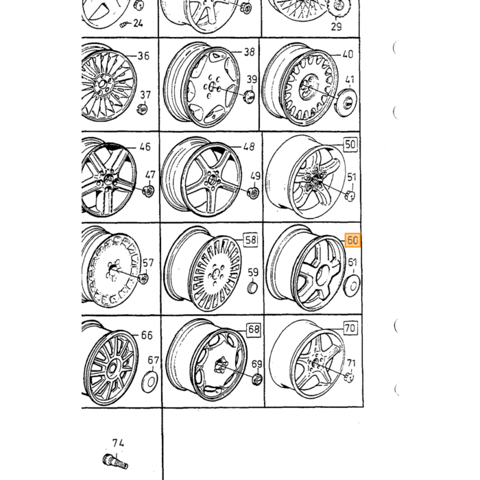 Prodotto Volvo Velg volvo 740 760 940 960 10 Raggi Nova / Sirius in lega per Volvo, numero di parte 1329603