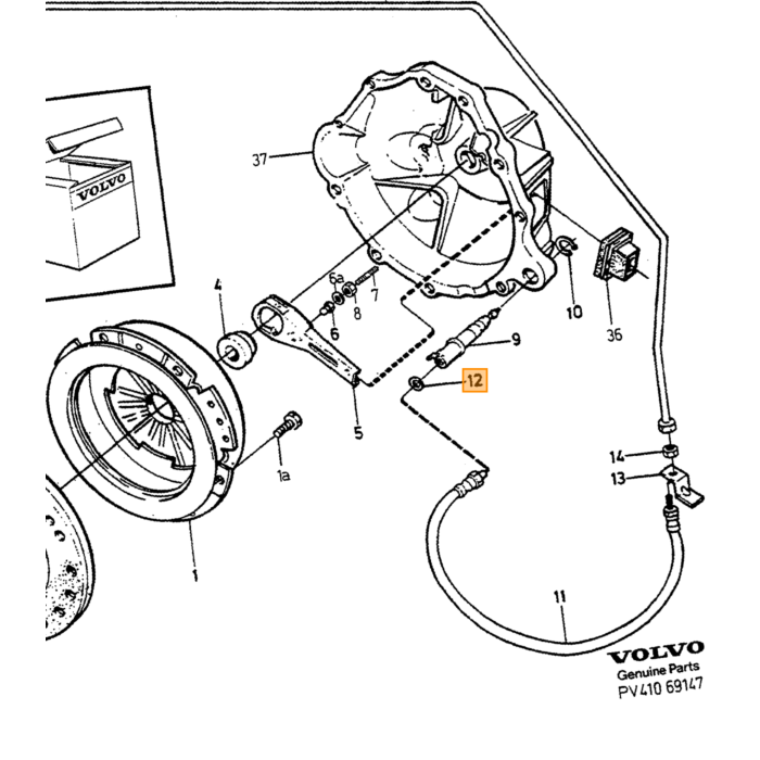 Forcella frizione Volvo (ammortizzazione vibrazioni) 740-760 versione benzina, numero di parte Volvo 1329779