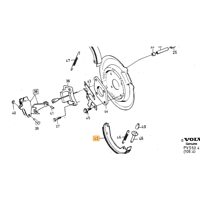 Volvo Set ganasce freno a mano 240+260+740+760+940+960 ( Volvo ricambi no 1330310