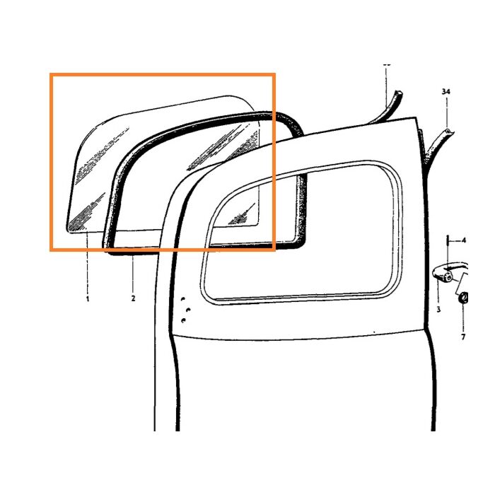 Volvo Porta posteriore diamante P210 Duett 445 chiaro ve Volvo ricambi no 655893