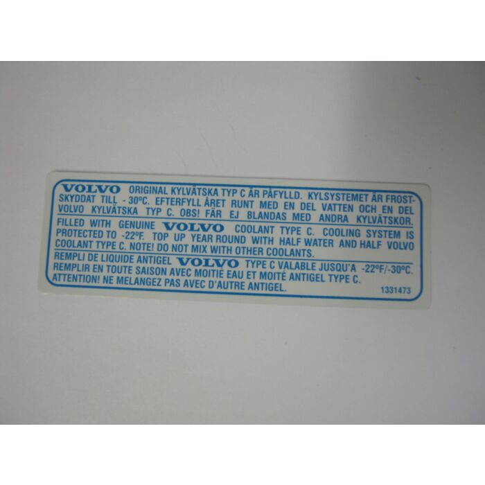Sticker -Original kylvatska- 240 242 244 245 blauw op wit 96x30mm
