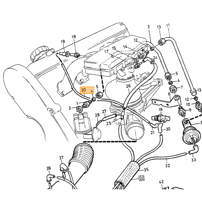 Connessione Volvo tipo Volvo 240Volvo 740 760Volvo 940 Volvo parte nr 1332457 prodotto per Volvo