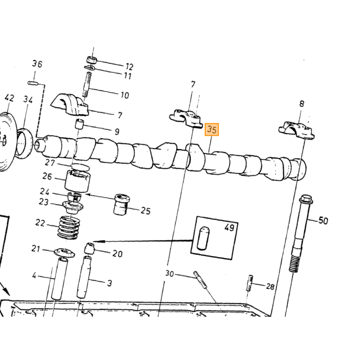 Volvo Albero a camme B19E+B19A+B17A+B21A+B23A+B23E+B200E Volvo ricambi no 1336767