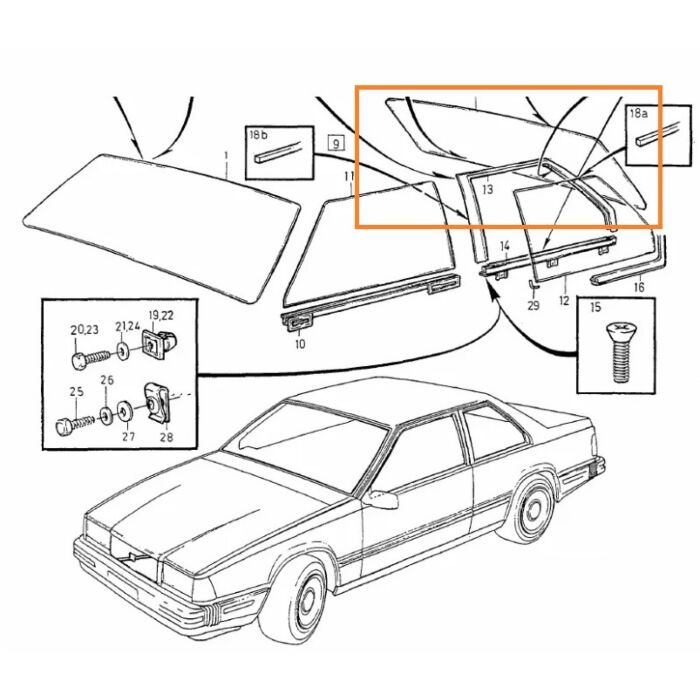 Achterruit volvo 780 met verwarming