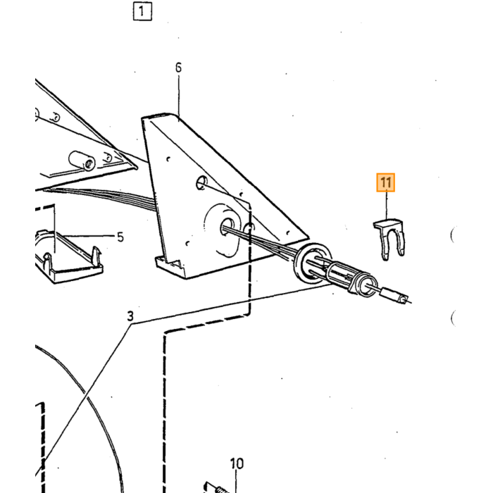 Montaggio specchietto esterno Volvo U morsetto passaggio specchio 240 740 760 850 Volvo pezzo nr 1342499