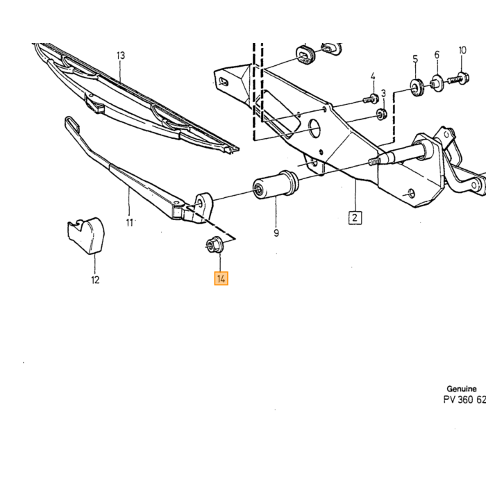 Volvo Faro di ritegno lavavetro pezzo a T 240+260+740+94 Volvo ricambi no 1342554