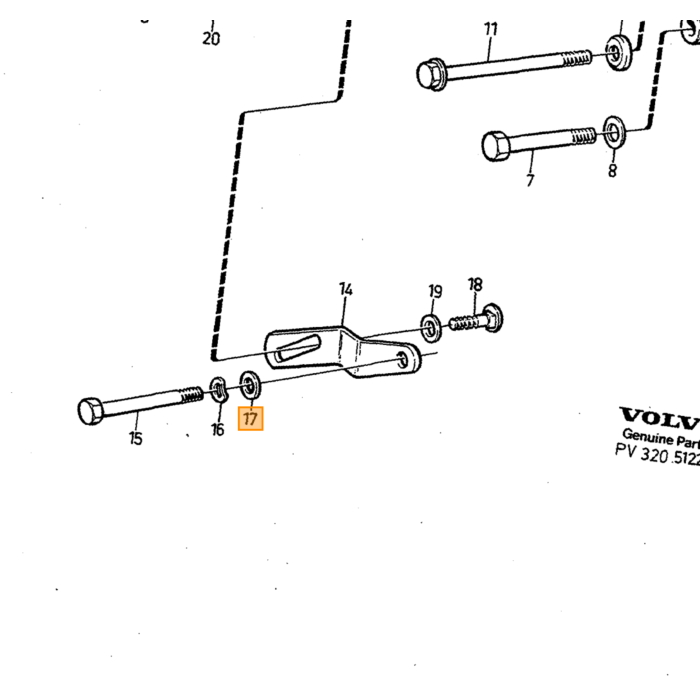 Volvo Stel blokje dynamo span arm schroefblok 240+740 340 360 Volvo onderdeel nr 1346026