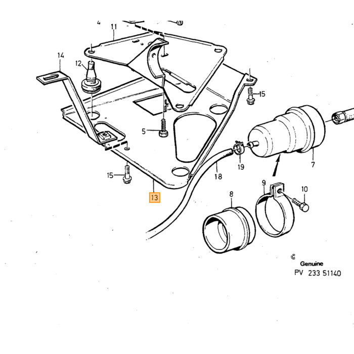 Tubo del carburante Volvo, pezzo Volvo nr 1346225