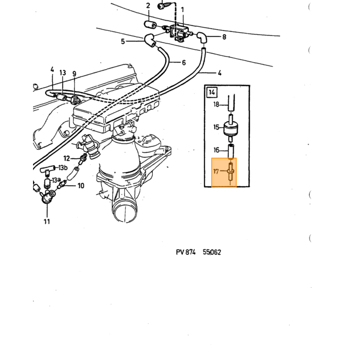Valvola Solenoide EGR Volvo 740 240 760 B200 K B230 K turbo e turbo diesel, pezzo Volvo nr 1357259