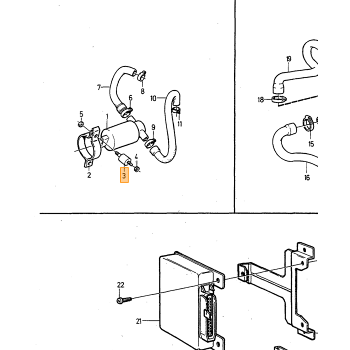 Gommino di sospensione per pompa del carburante, pompa della benzina Volvo 240 740 760 iniezione B280. B200ET B230F/ET/FT ALT 2. Numero di parte Volvo 1367014.