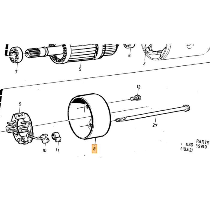 Piastra di protezione del cuscinetto Volvo, parte Volvo nr 1367091