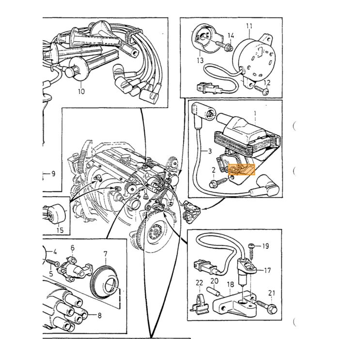 Cappuccio di protezione in tessuto per distributore di accensione Volvo 850 C70 (-2005) S70 V70 (-2000) V70 XC (-2000) Numero di parte Volvo 1367780