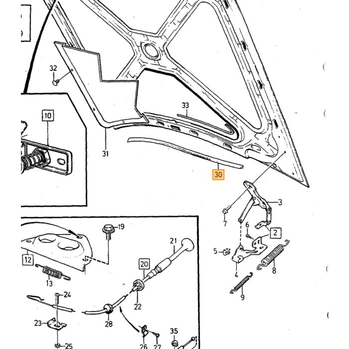 Volvo Rubber motorkap 240 achterste Volvo onderdeel nr 1372080