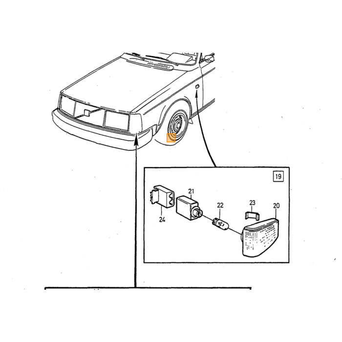 Volvo Riflettore faro 240+260 1981+ Utilizzabile sinistr Volvo ricambi no 1372380
