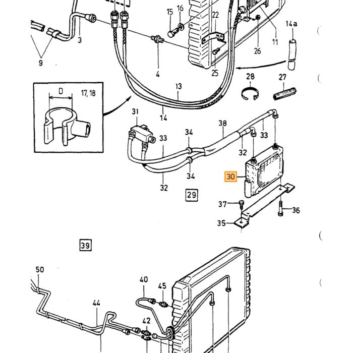 Volvo RADIATORE OLIO Volvo 740/760 VERSN. Volvo ricambi no 1377742