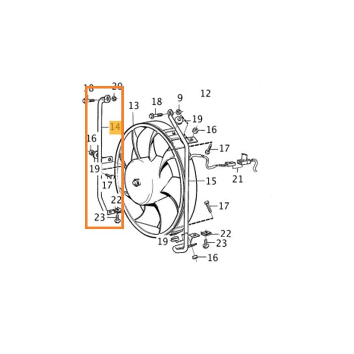 Steun rechts electrische fan koelventilator 740 760 780 