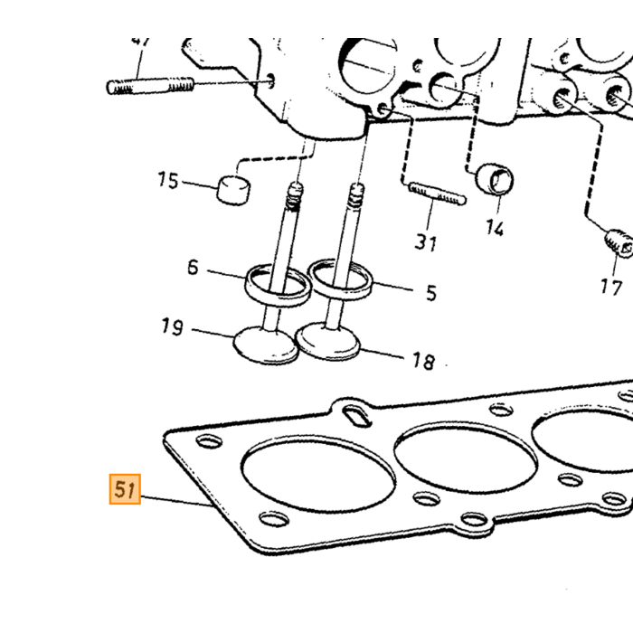 Volvo Guarnizione testata B19+B21+B200 a/e/f anche turbo Volvo ricambi no 1378645