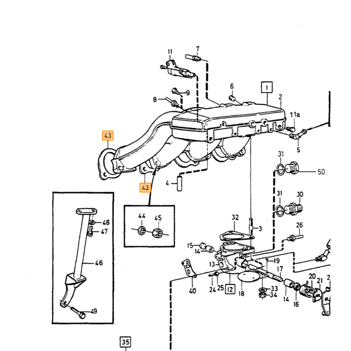 Volvo Guarnizione collettore aspirazione B19+B21+B23+B20 Volvo ricambi no 1378879