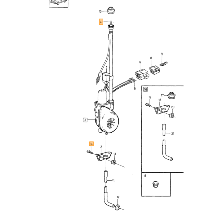 Volvo Antenna 240+740+940+850 berlina parte flessibile p Volvo ricambi no 1384561