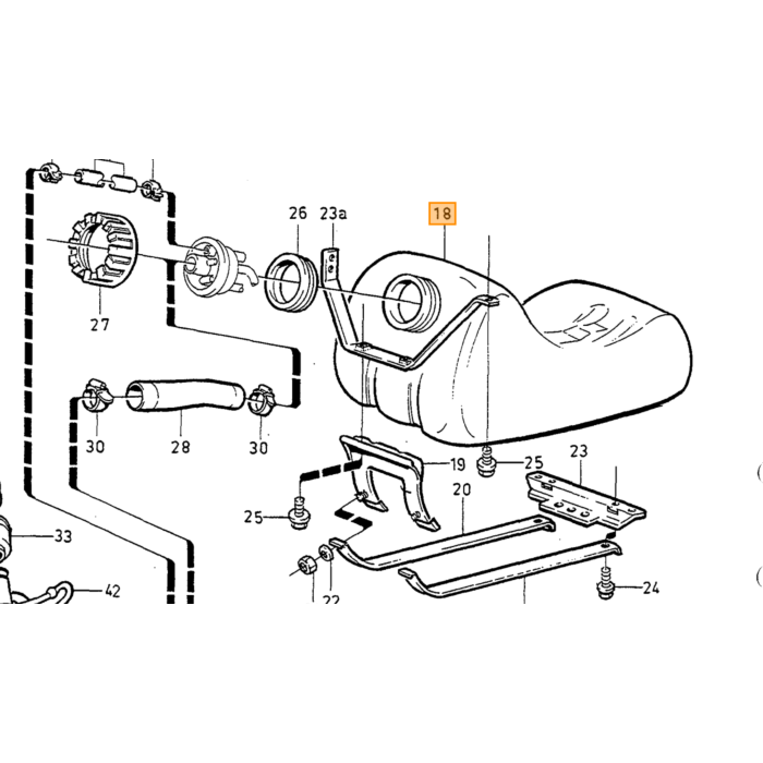 Volvo Demper benzine tank 240 740 780 760 940  Volvo onderdeel nr 1389725