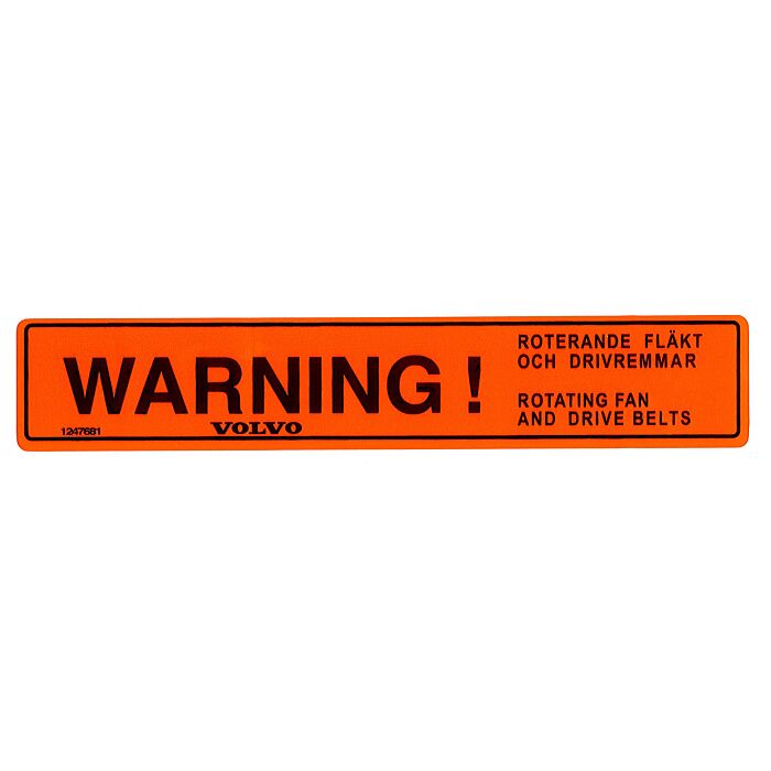 Sticker inchWarning roterande flakt etcinch zwart op rood(1247681)