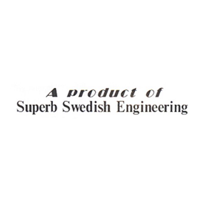 Sticker inch A product of superb Swedish engineeringinch wit/transparant