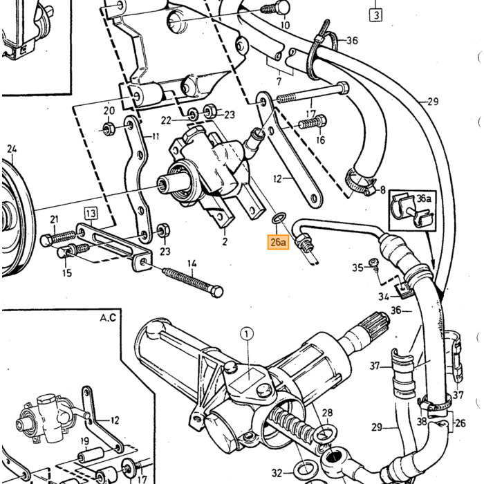 Volvo Anello di rame servosterzo turbo ea 15-20 8 mm/ ad Volvo ricambi no 18671