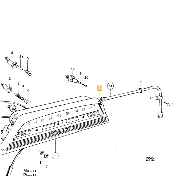 Volvo Sensore di temperatura del capezzolo del dado Volvo ricambi no 190851