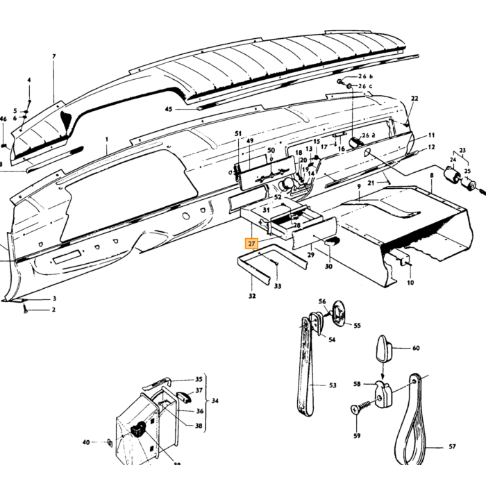 Volvo Emblema del morsetto vedere n. 82660 Volvo ricambi no 192339