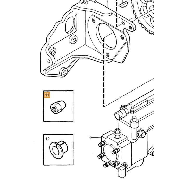 Volvo Montaggio adattatore radiatore olio tra motore e f Volvo ricambi no 2105