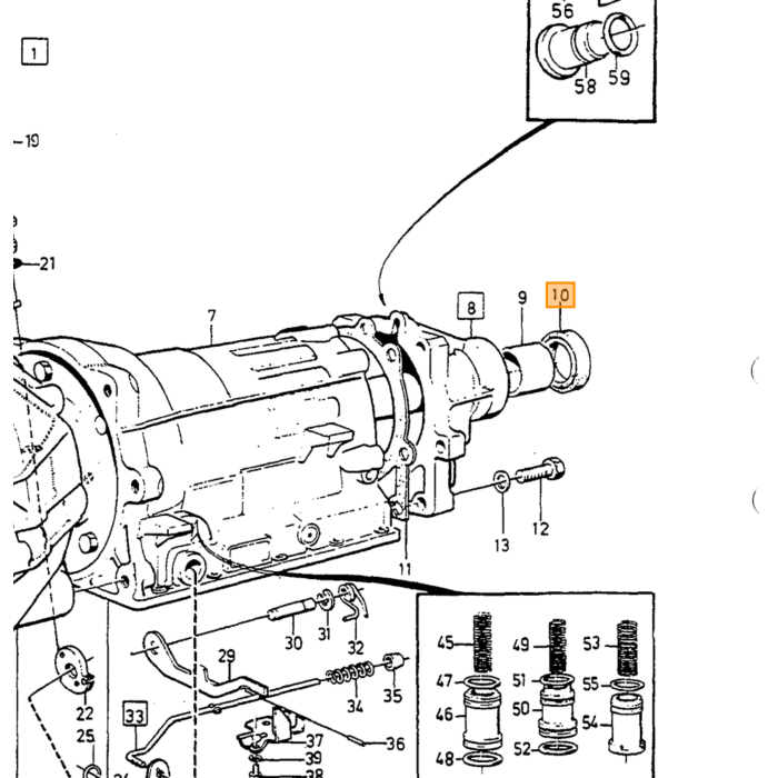 Volvo Guarnizione BW35 + BW55 + AW70 + AW71 albero di us Volvo ricambi no 235728