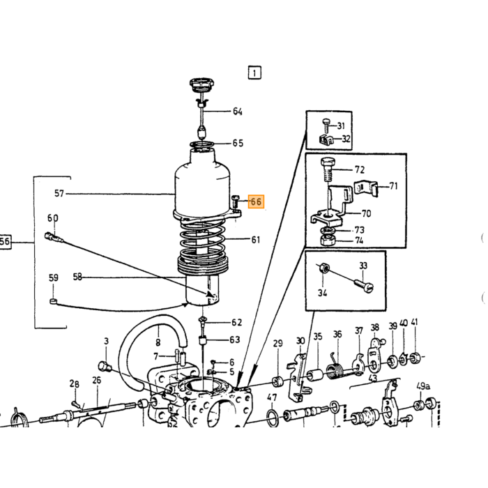 Volvo Carburatore a vite SUH4+SUH6+SU HIF pentola a vuot Volvo ricambi no 237084