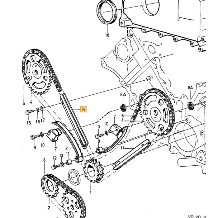 Volvo Binario di guida della catena di distribuzione B27 Volvo ricambi no 247528