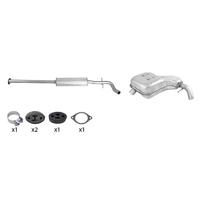 Uitlaat set S80 met turbo  (midden demper+ einddemper) 	8624765   9404421   9492257