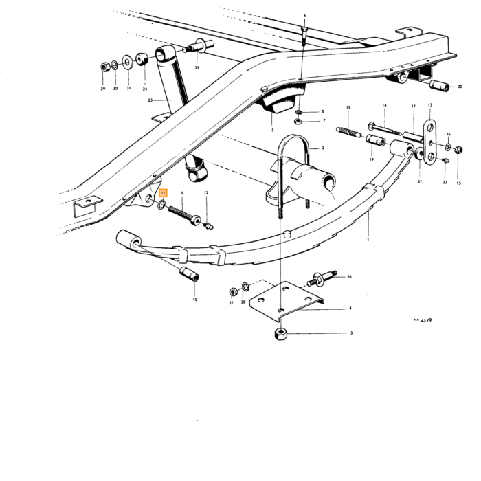 Volvo Molla a balestra Duett (set per 1 lato) 8 foglie Volvo ricambi no 257024