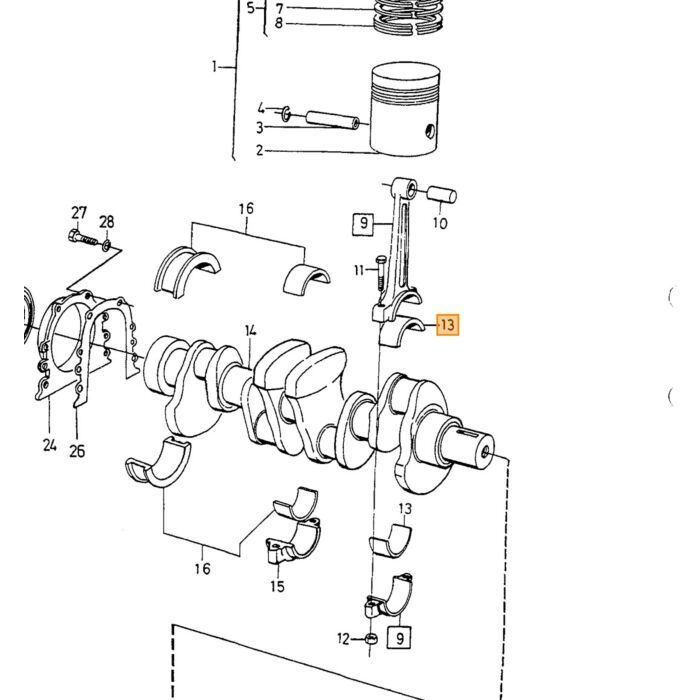 Volvo Lagerset drijfstang B20 1974+ B19+B21+B23 -1984 standaard std 24mm AQ145A 140  145  164  240  340-360  740  760  Amazon 121  Amazon 122 S  Amazon 220  C202  C303  P 1800 E  P 1800 ES Volvo onderdeel nr 271063