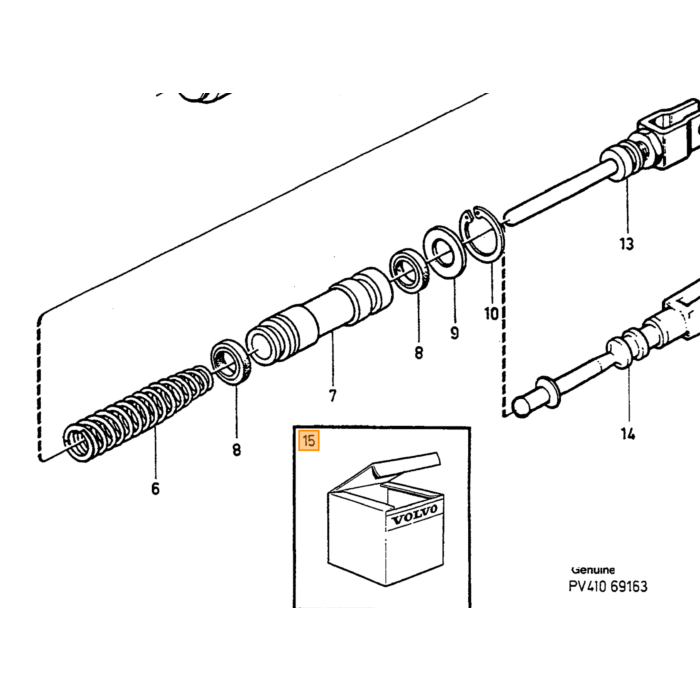 Volvo Kit revisione pompa frizione 240+260+740+760 19mm Volvo ricambi no 273345