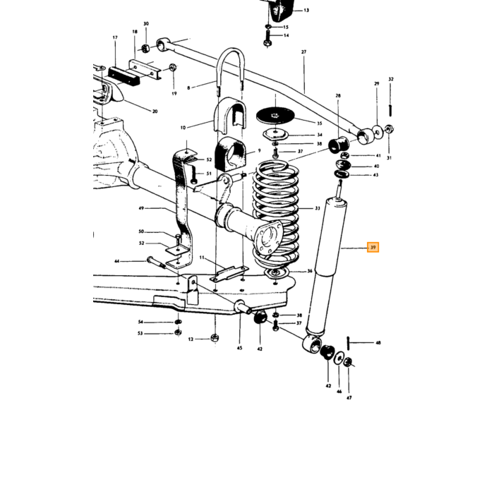 Volvo Ammortizzatore posteriore PV444+PV544 STD (olio-ga Volvo ricambi no 276442