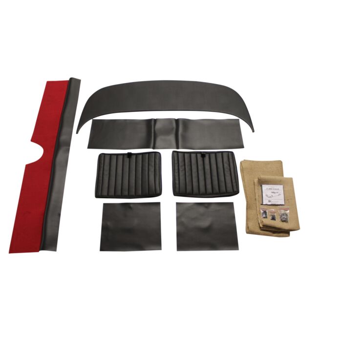 Bekleding P1800 Jensen achter complete set zwart 306-219 1963
