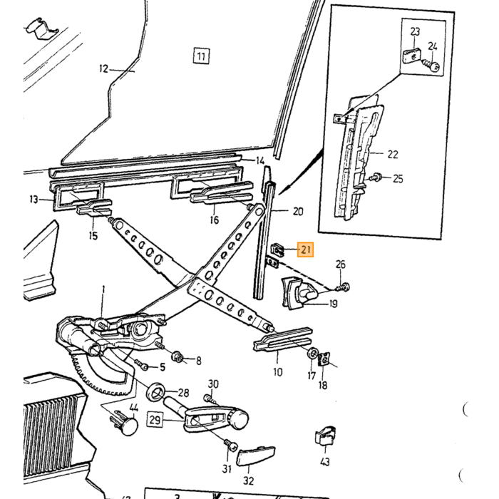 Regolatore di Finestra Volvo, Parte Volvo nr 3503520