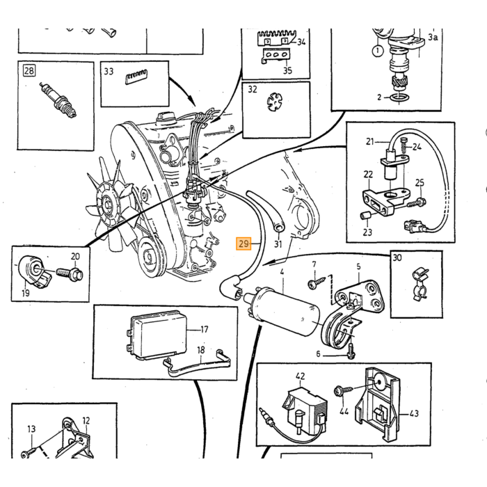 Volvo Beugel sensor Krukas bdp sensor B230 240 260 740 760 780 940 S90 V90 Volvo onderdeel nr 3507510