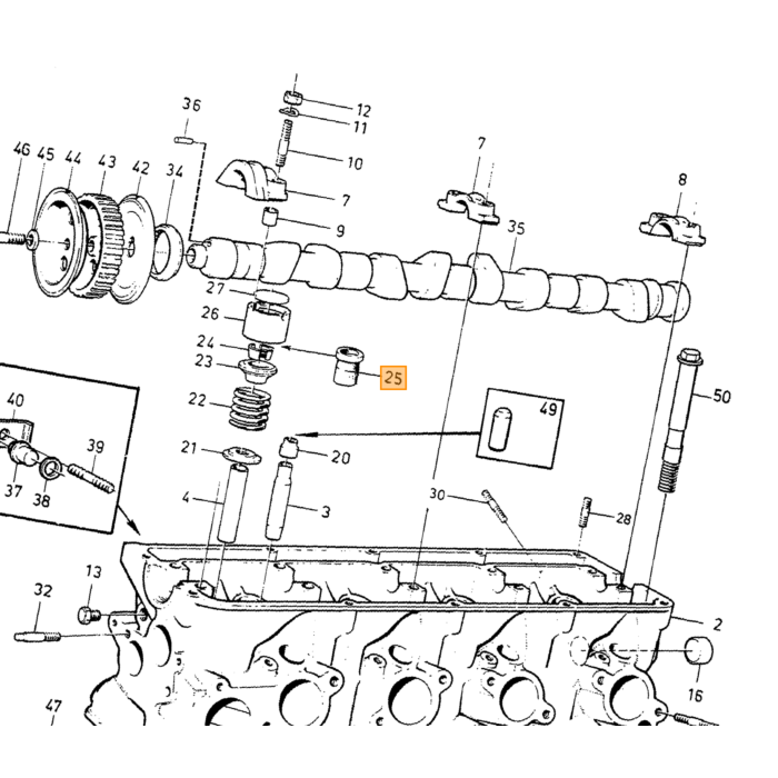 Volvo Valvola in gomma B19+B21+B23+B200+B230 (ammortizza Volvo ricambi no 3514432