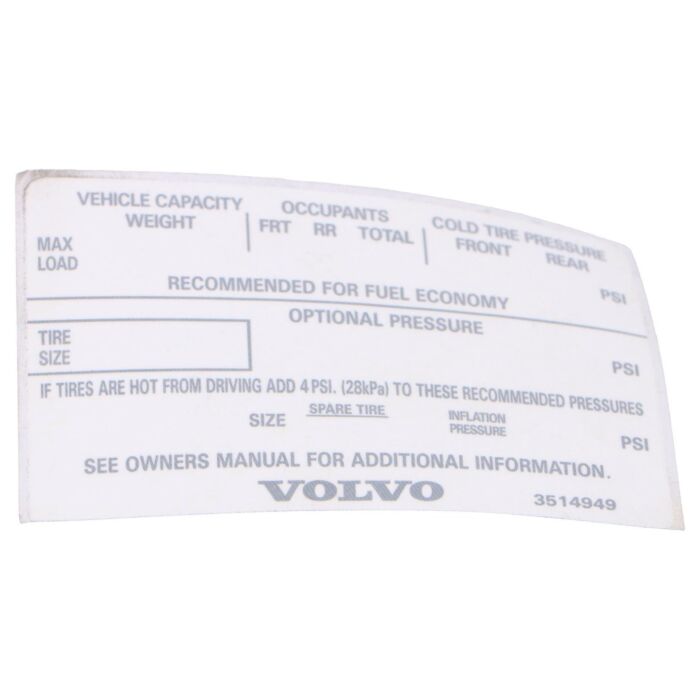 Volvo Sticker Volvo onderdeel nr 3514949