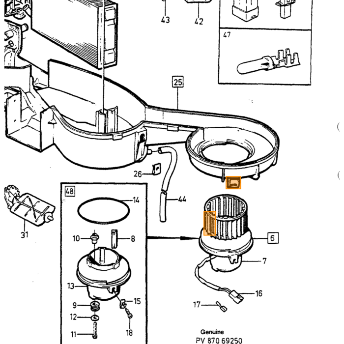 Volvo Resistenza di riscaldamento 740 760 (sostituisce v Volvo ricambi no 3522313